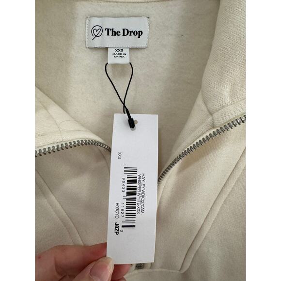 The Drop “Murphy” Half-Zip Sweatshirt | Cream | Size XS NWT - Picture 7 of 8